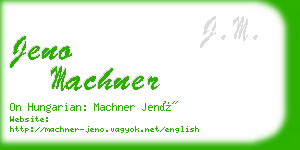 jeno machner business card